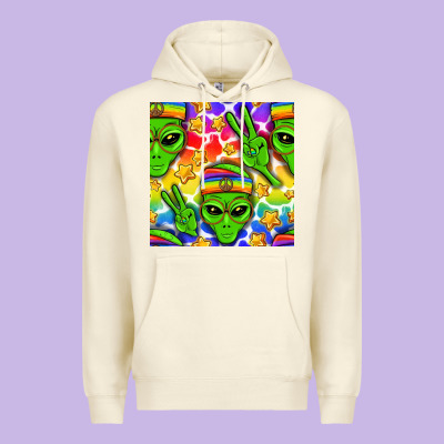 Pride Lgbtq+ Aliens And Stars With Rainbow Premium Hoodie Designed By Nancycooperartshop