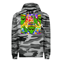 Slate Camo Pride LGBTQ+ aliens and stars with rainbow Premium Hoodie - NancyCooperArtShop