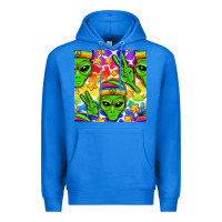 True Royal Pride LGBTQ+ aliens and stars with rainbow Premium Hoodie - NancyCooperArtShop