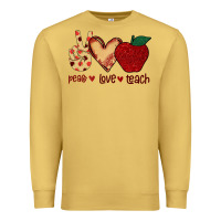 Antique Gold Peace Love Teach Premium Sweatshirt - Bettercallsaul