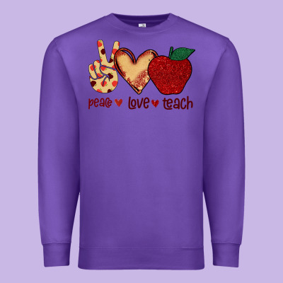 Peace Love Teach Premium Sweatshirt Designed By Bettercallsaul