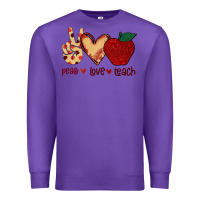 Purple Peace Love Teach Premium Sweatshirt - Bettercallsaul