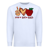 White Peace Love Teach Premium Sweatshirt - Bettercallsaul