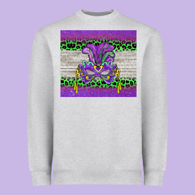 Mardi Gras  Mask Heavyweight Sweatshirt Designed By Barkaloodesign