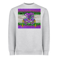 Heather Grey mardi gras  mask Heavyweight Sweatshirt - BarkalooDesign