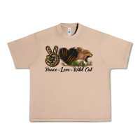 Burro Peace Love Wild Cat Head Urban Heavy Tee - LillyAllenDesigns