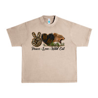 French Oak Peace Love Wild Cat Head Urban Heavy Tee - LillyAllenDesigns