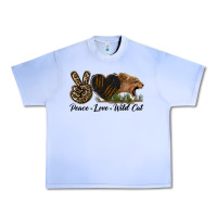 Grape Ice Peace Love Wild Cat Head Urban Heavy Tee - LillyAllenDesigns