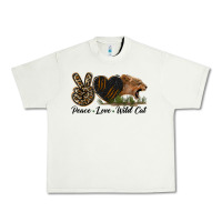Pistachio Peace Love Wild Cat Head Urban Heavy Tee - LillyAllenDesigns
