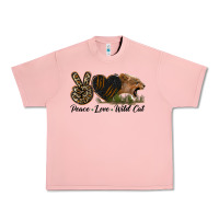 Peace Love Wild Cat Head Urban Heavy Tee | Teevron