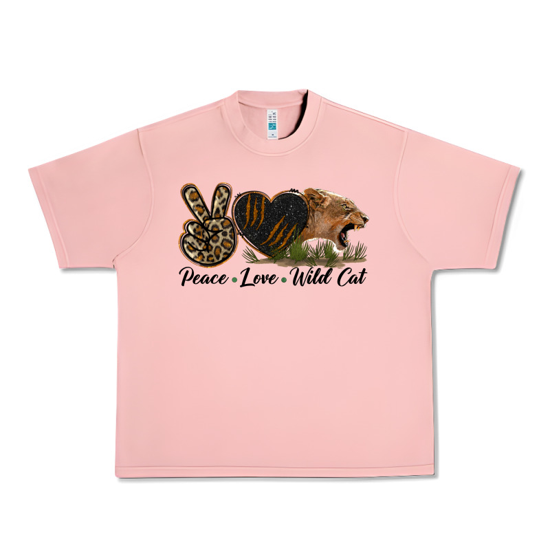 Peace Love Wild Cat Head Urban Heavy Tee by LillyAllenDesigns | Teevron