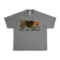 Tornado Peace Love Wild Cat Head Urban Heavy Tee - LillyAllenDesigns