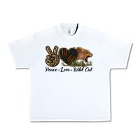 White Peace Love Wild Cat Head Urban Heavy Tee - LillyAllenDesigns