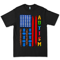 Black autism american flag Premium Tee - AdoDesignShop