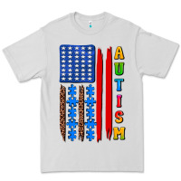 Dove Grey autism american flag Premium Tee - AdoDesignShop
