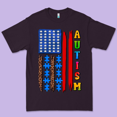 Autism American Flag Premium Tee Designed By Adodesignshop