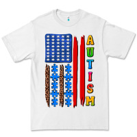 White autism american flag Premium Tee - AdoDesignShop
