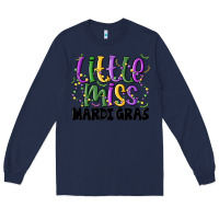 Navy little miss mardi gras Long Sleeve Tee - MaliasSmallBusiness