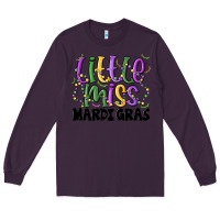 Plum little miss mardi gras Long Sleeve Tee - MaliasSmallBusiness