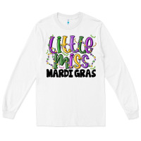 White little miss mardi gras Long Sleeve Tee - MaliasSmallBusiness