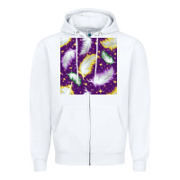 White Mardi Gras Feathers seamless pattern Zipper Hoodie - BundleAndBundleShop