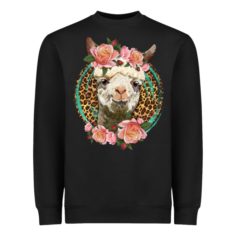 Western Llama And Roses Heavyweight Sweatshirt by LillyAllenDesigns | Teevron