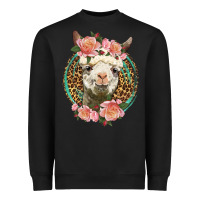 Black western llama and roses Heavyweight Sweatshirt - LillyAllenDesigns