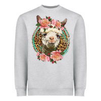Heather Grey western llama and roses Heavyweight Sweatshirt - LillyAllenDesigns