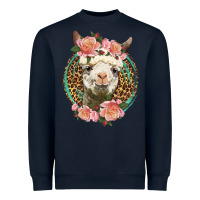 Navy western llama and roses Heavyweight Sweatshirt - LillyAllenDesigns