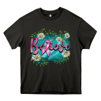 Asphalt breast cancer believe Heavy Core Tee - BarkalooDesign