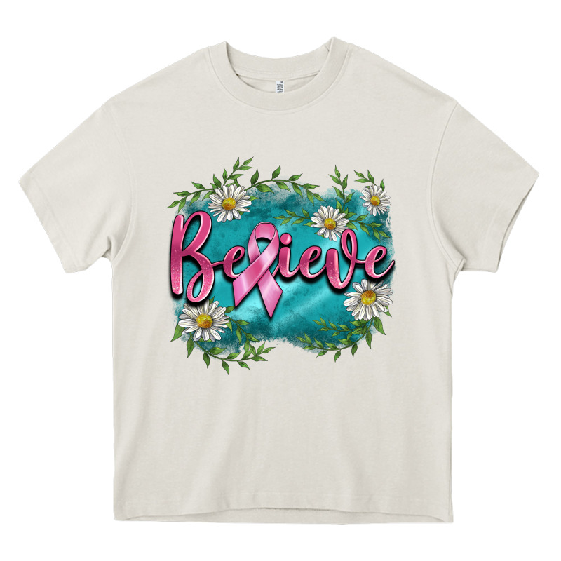 Breast Cancer Believe Heavy Core Tee by BarkalooDesign | Teevron