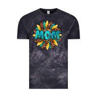 Cloud Black sunflower mom leopard Vintage Tee - Artiststas