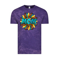 Cloud Purple sunflower mom leopard Vintage Tee - Artiststas