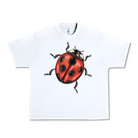White ladybug Urban Heavy Tee - BarkalooDesign