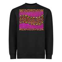 Black mardi gras  leopard pink glitter bead Heavyweight Sweatshirt - BarkalooDesign
