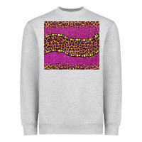 Heather Grey mardi gras  leopard pink glitter bead Heavyweight Sweatshirt - BarkalooDesign