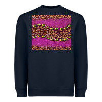 Navy mardi gras  leopard pink glitter bead Heavyweight Sweatshirt - BarkalooDesign