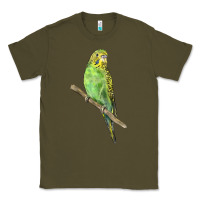 Army Green Budgeriar Bird Parrot Classic Tee - LillyAllenDesigns
