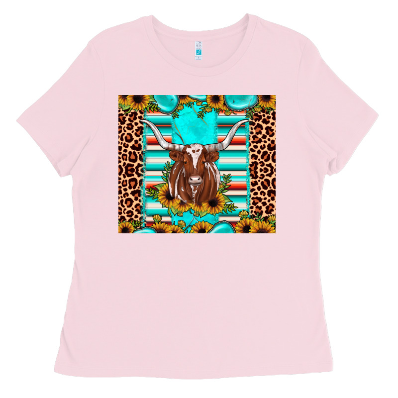 Texas Longhorn Sunflower Gemstone Ladies Tee by JahusDesignShop | Teevron