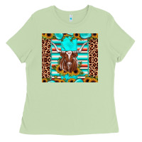 Matcha texas longhorn sunflower gemstone Ladies Tee - JahusDesignShop