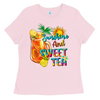 Bubblegum Pink sunshine and sweet tea Ladies Tee - texasbilliewilder