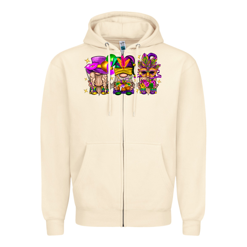 Mardi Gras Gnomies Cakes Flowers And Balloon Zipper Hoodie by BundleAndBundleShop | Teevron