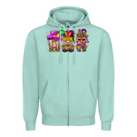 Seafoam Mardi Gras Gnomies Cakes Flowers And Balloon Zipper Hoodie - BundleAndBundleShop