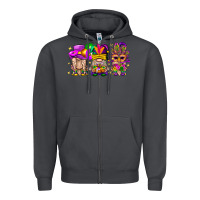 Smoke Mardi Gras Gnomies Cakes Flowers And Balloon Zipper Hoodie - BundleAndBundleShop