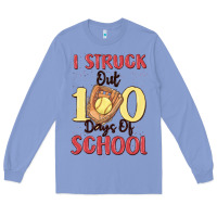 Colony Blue i struck out 100 days of school Long Sleeve Tee - MaliasSmallBusiness