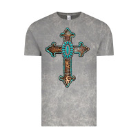 Cloud Rock turquoise cross Vintage Tee - AdoDesignShop
