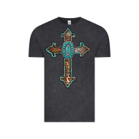 Vintage Black turquoise cross Vintage Tee - AdoDesignShop