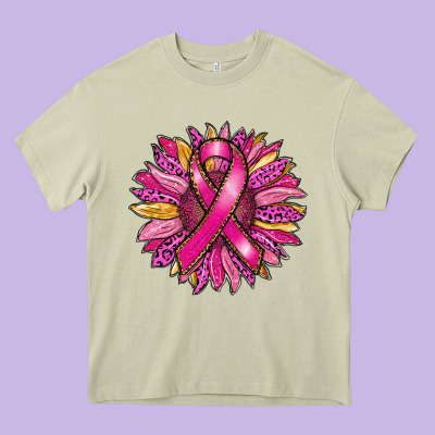 Breast Cancer Sunflower Heavy Core Tee Designed By Ranaportraitstore
