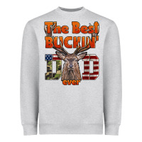 Heather Grey The Best Bucking Dad Ever Heavyweight Sweatshirt - LillyAllenDesigns