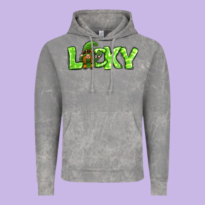 St Patricks Day Lucky Gnome Vintage Hoodie Designed By Jasminsmagicworld
